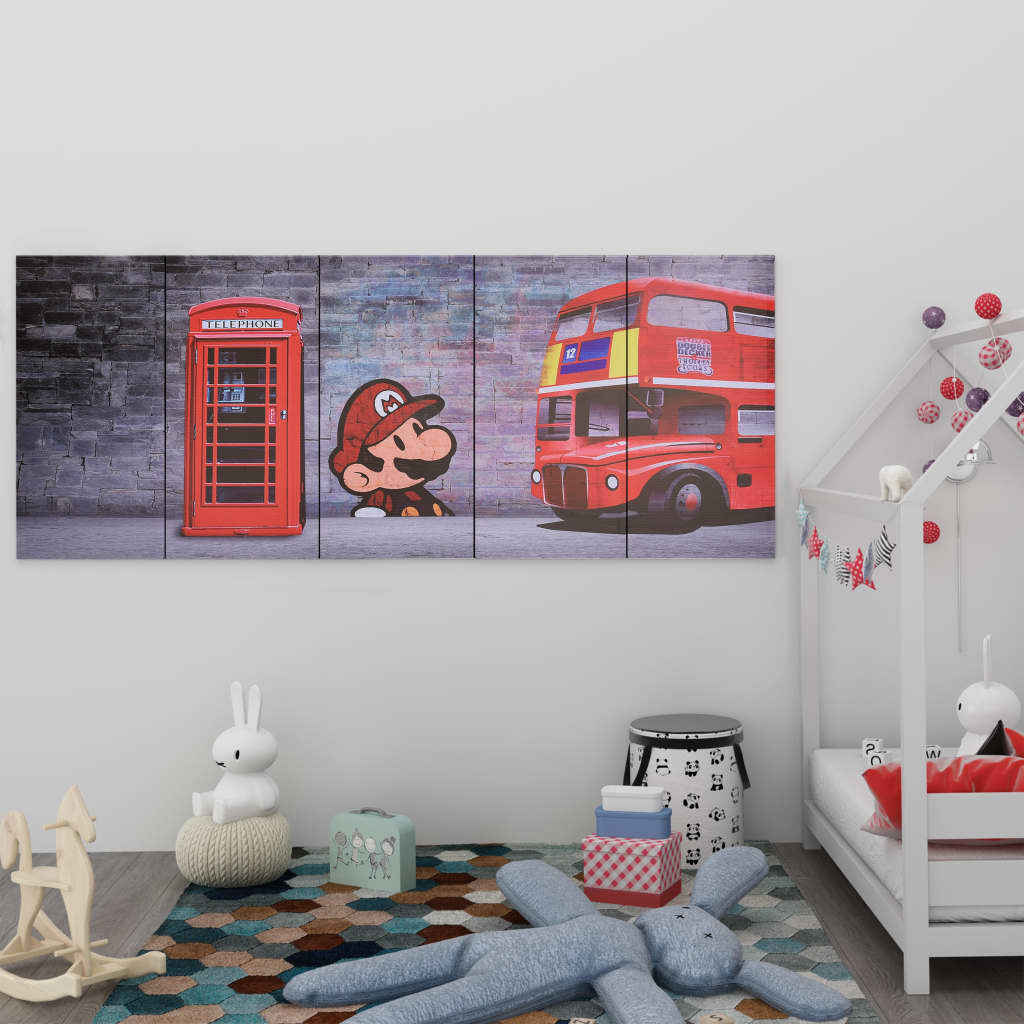 vidaXL Kanvaasitaulusarja Lontoo monivärinen 200 x 80 cm