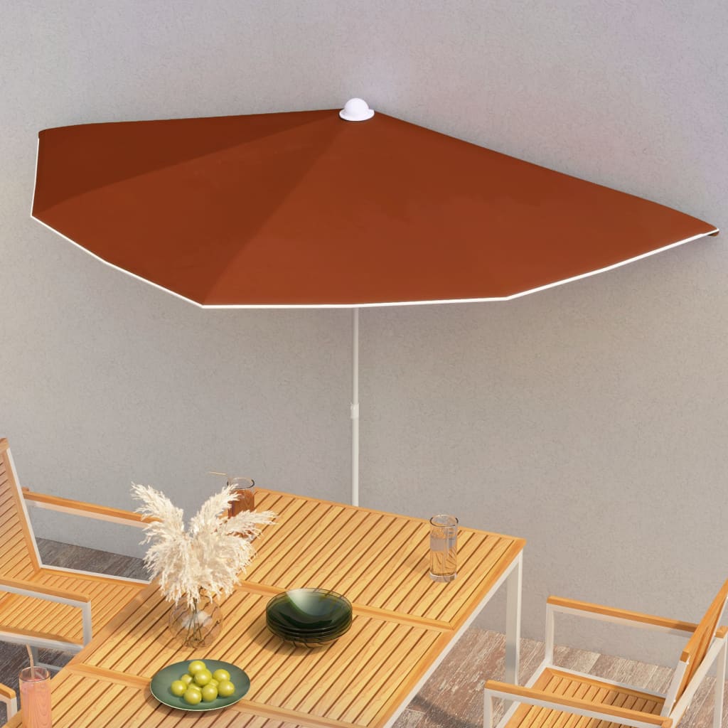 vidaXL Puoliaurinkovarjo tangolla 180x90 cm terrakotta