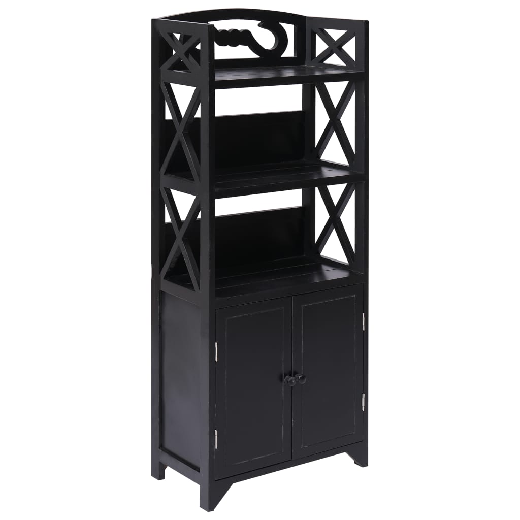 vidaXL Kylpyhuoneen kaappi musta 46x24x116 cm keisaripuu