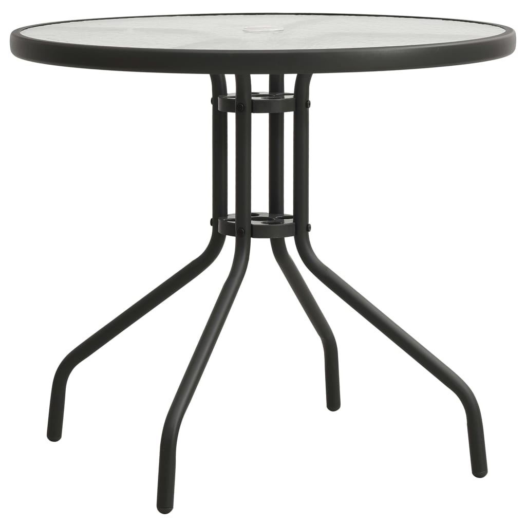 vidaXL Bistropöytä antrasiitti Ø80x71 cm teräs
