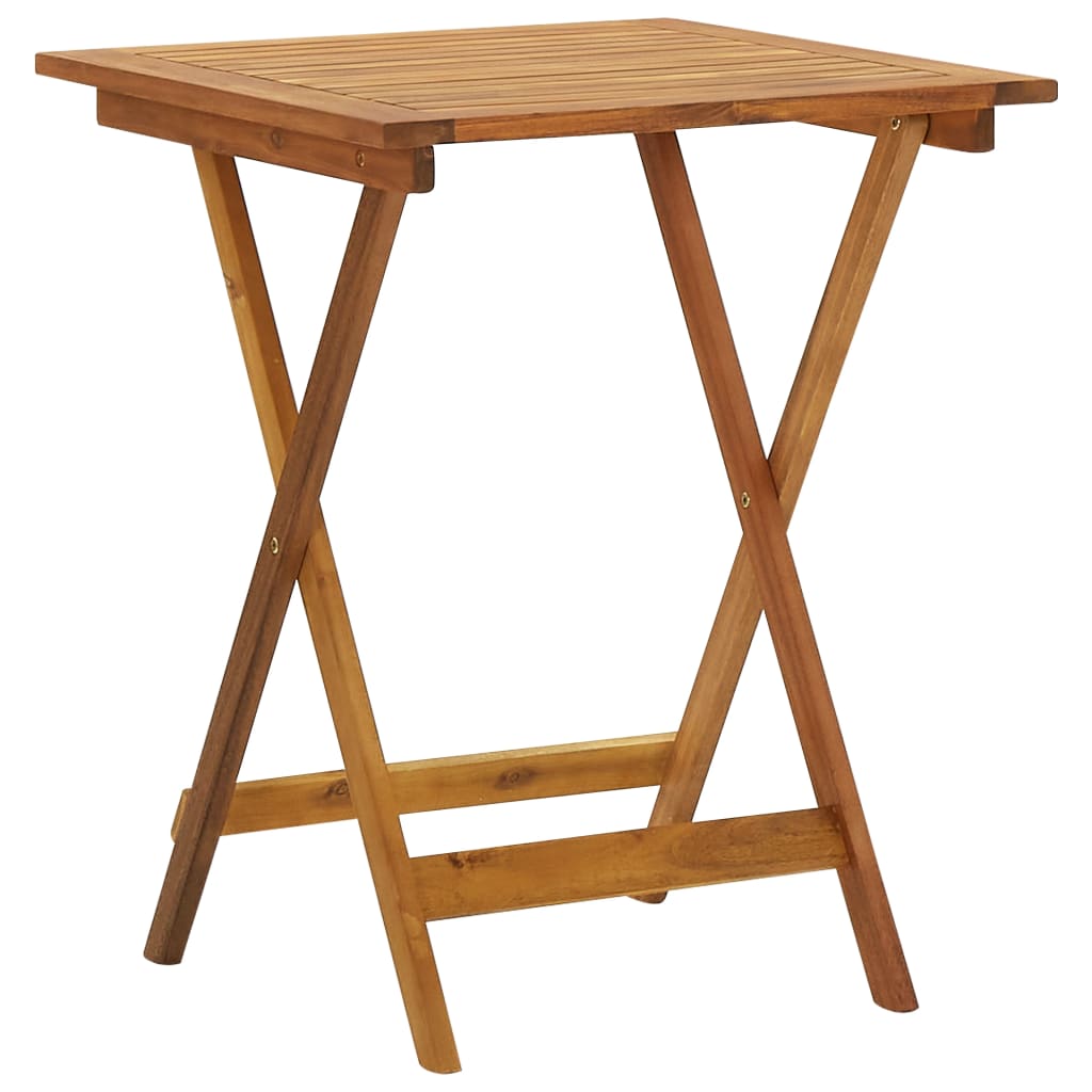 vidaXL Kokoontaitettava puutarhapöytä 60x60x75 cm täysi akaasiapuu