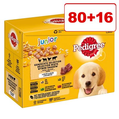 80+16 kaupan päälle! 96 x 100 g Pedigree Pouch -koiranruoka - in Sauce