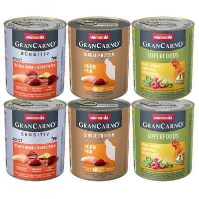 Animonda GranCarno Adult Single Protein -lajitelma 6 x 800 g - kana lajitelma