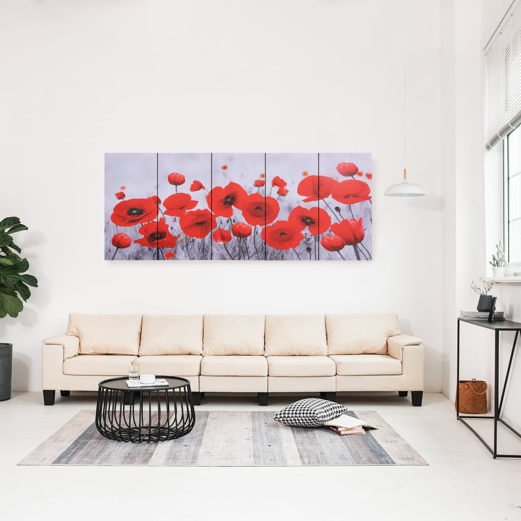 vidaXL Kanvaasitaulusarja kukat monivärinen 200 x 80 cm