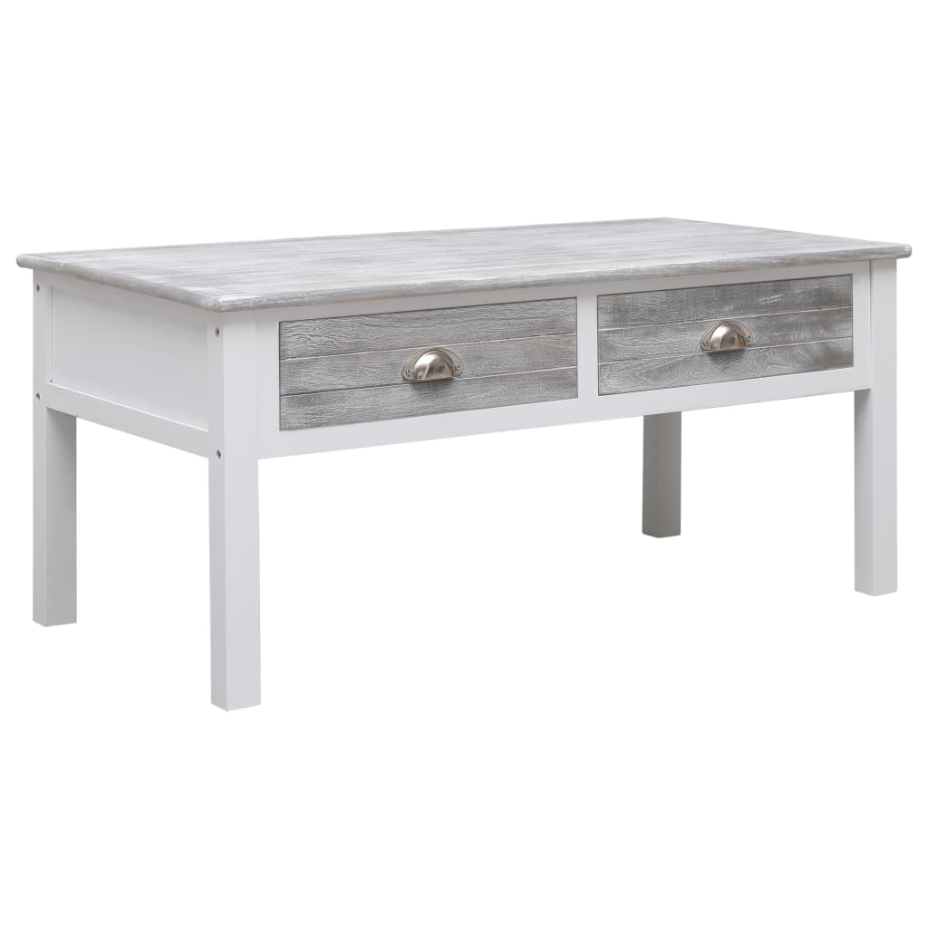 vidaXL Sohvapöytä harmaa 100x50x45 cm puu