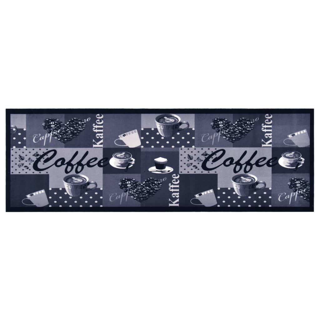 vidaXL Keittiön pestävä lattiamatto Coffee sininen 60x300 cm