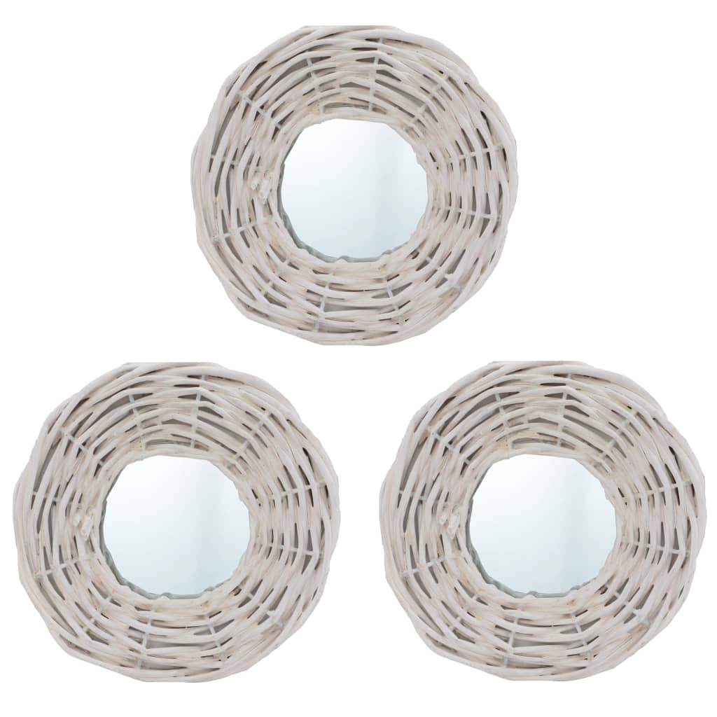 vidaXL Peilit 3 kpl valkoinen 15 cm paju