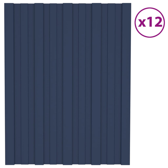 vidaXL Kattopaneeli 12 kpl galvanoitu teräs antrasiitti 60x45 cm