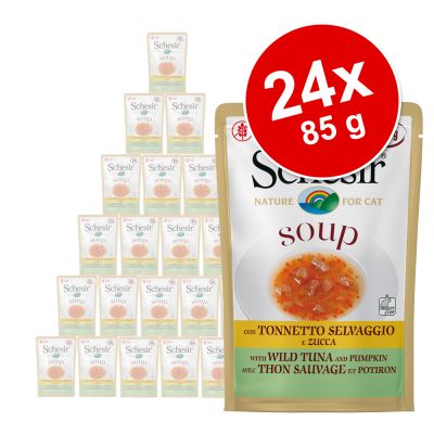 Schesir Cat Soup 24 x 85 g - villi tonnikala & mustekala