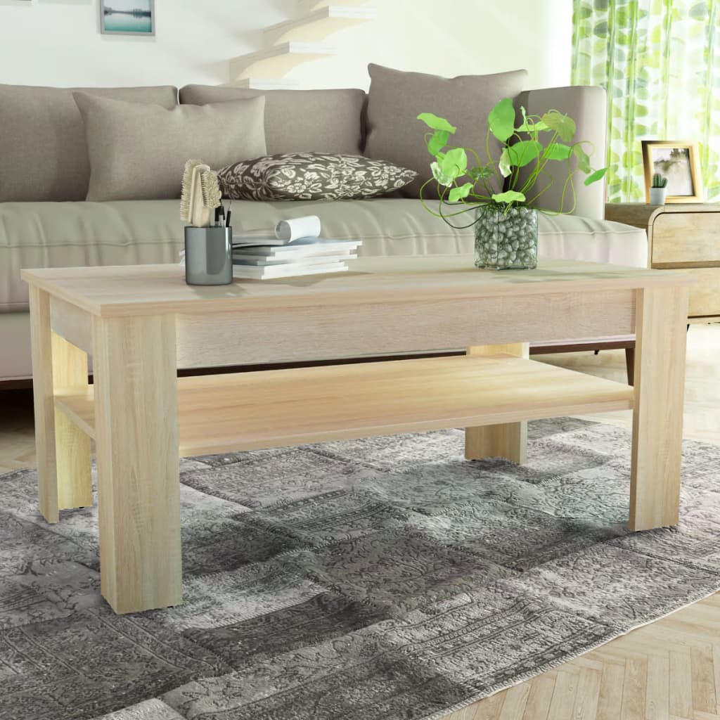 vidaXL Sohvapöytä Lastulevy 110x65x48 cm Tammi