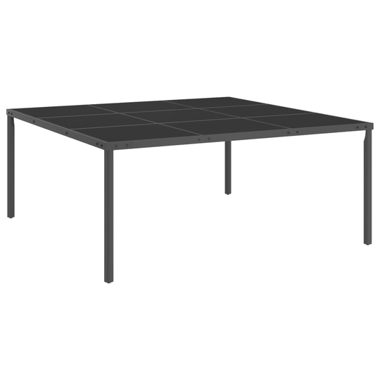 vidaXL Ulkoruokapöytä antrasiitti 170x170x72 cm teräs ja lasi