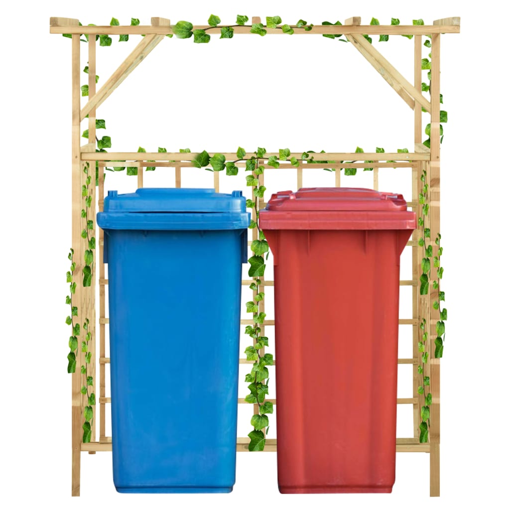 vidaXL Puutarhan pergola kahdelle jäteastialle kyllästetty mänty