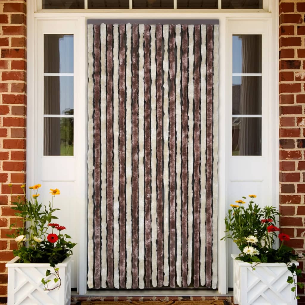 vidaXL Hyönteisverho beige ja vaaleanruskea 100x220 cm Chenille