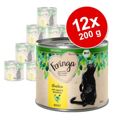 Feringa Organic Adult 12 x 200 g - luomukana, luomuomena & luomuvoikukka