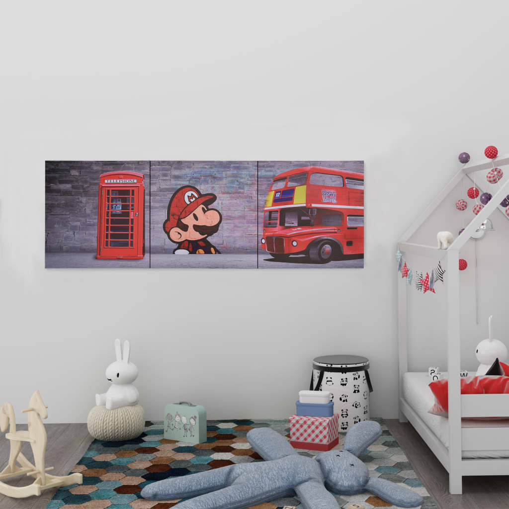 vidaXL Kanvaasitaulusarja Lontoo monivärinen 120 x 40 cm