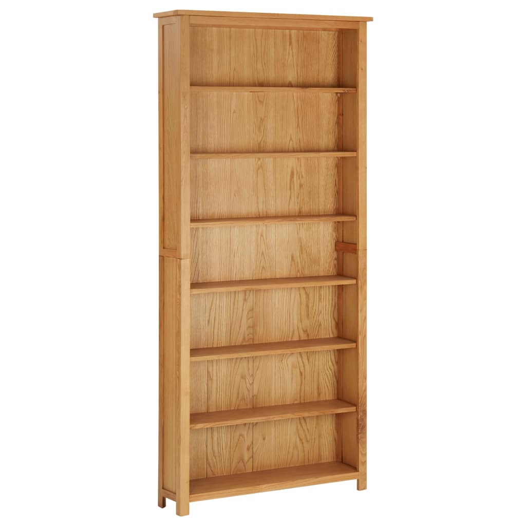 vidaXL 7-kerroksinen kirjahylly 90x22,5x200 cm täysi tammi