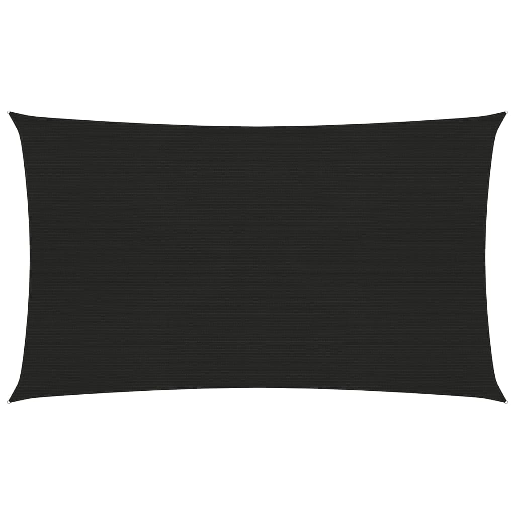 vidaXL Aurinkopurje 160 g/m² musta 2x5 m HDPE