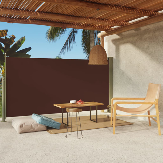 vidaXL Sisäänvedettävä terassin sivumarkiisi 160x300 cm ruskea