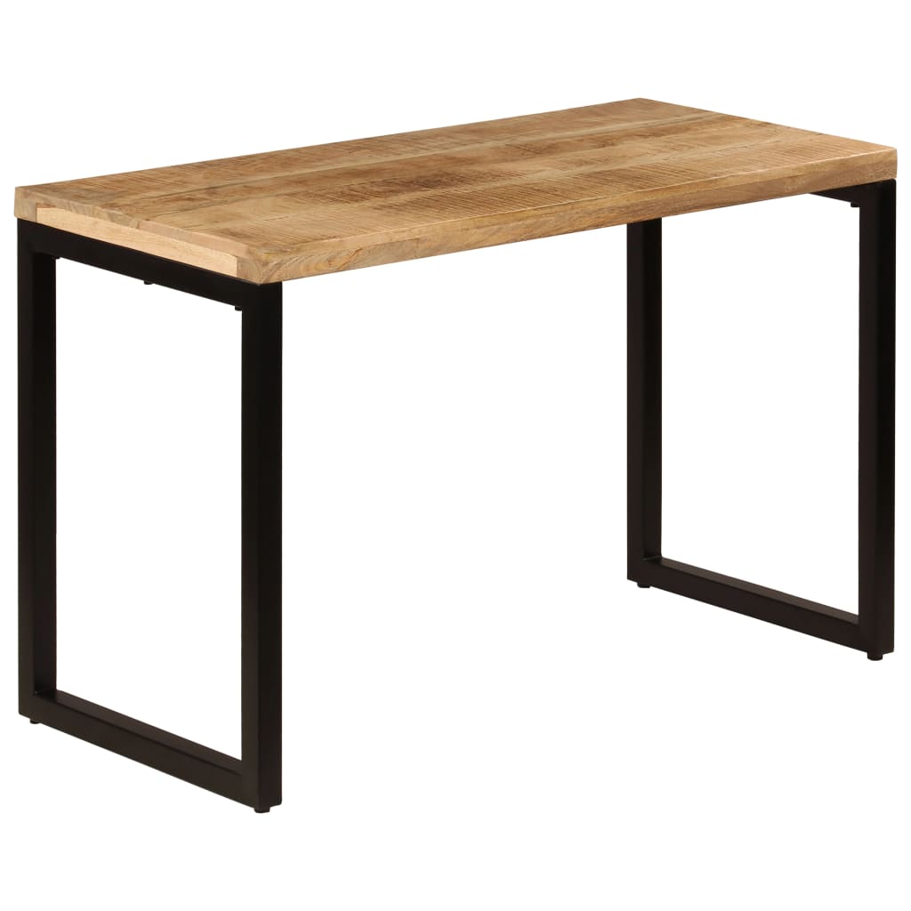 vidaXL Ruokapöytä 115x55x76 cm täysi mangopuu ja teräs