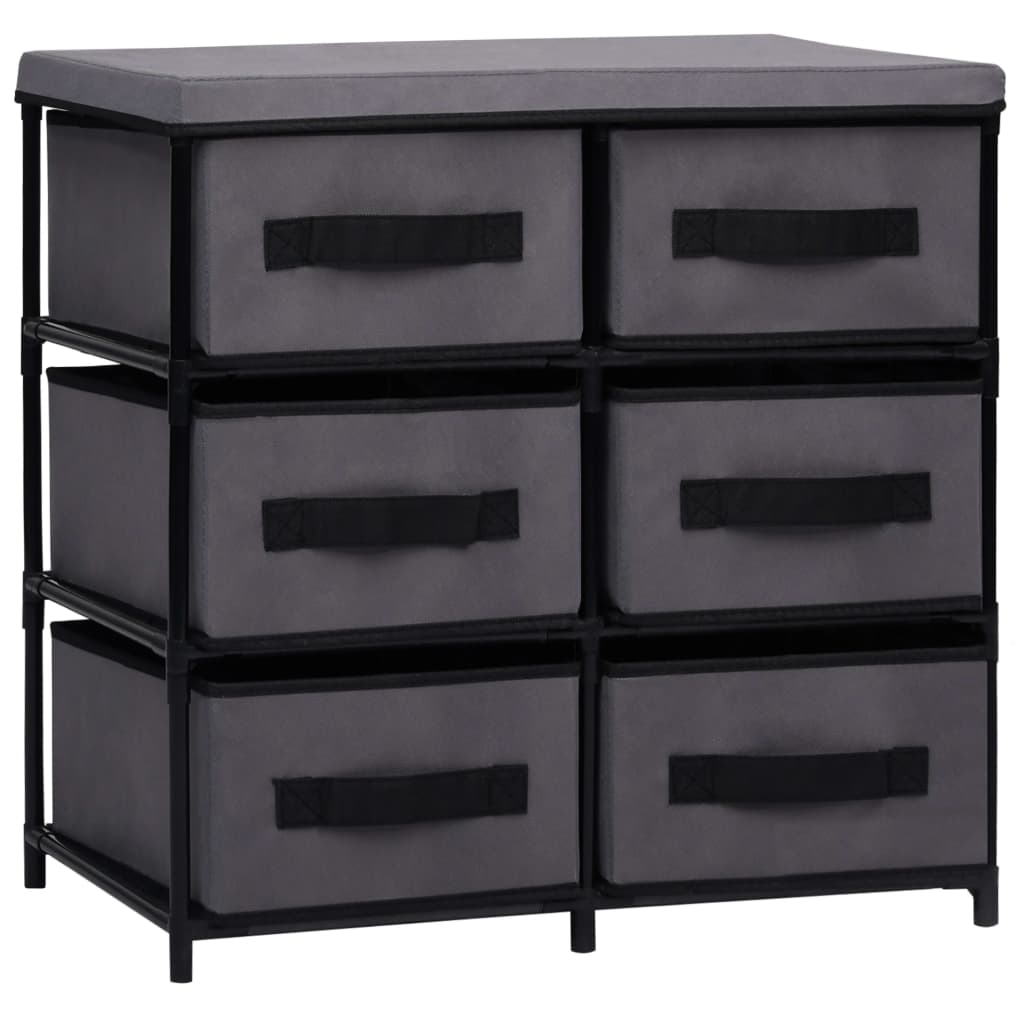 vidaXL Säilytyskaappi 6 laatikolla 55x29x55 cm harmaa teräs