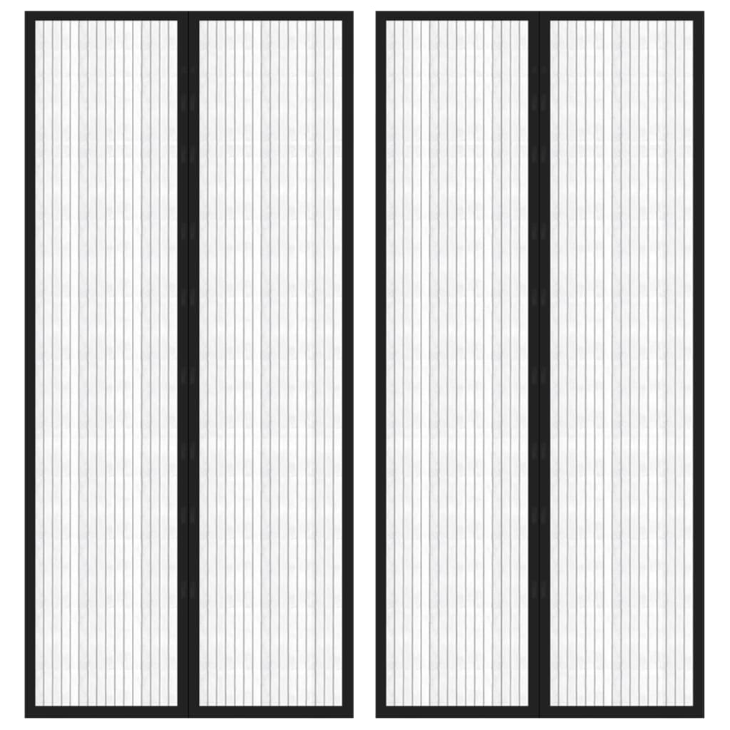 vidaXL Hyönteisverhot oveen 2 kpl magneettikiinnitys musta 210x90 cm