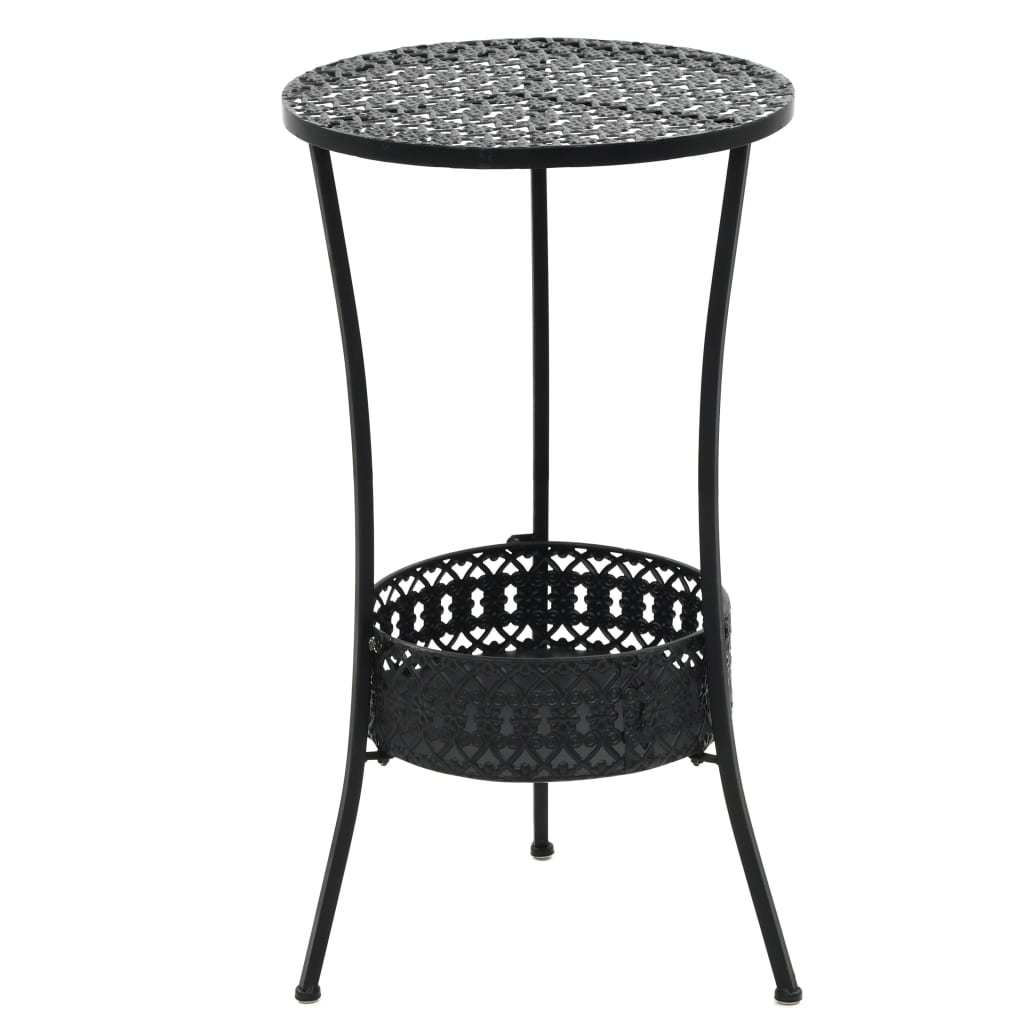 vidaXL Bistropöytä musta 40x70 cm metalli