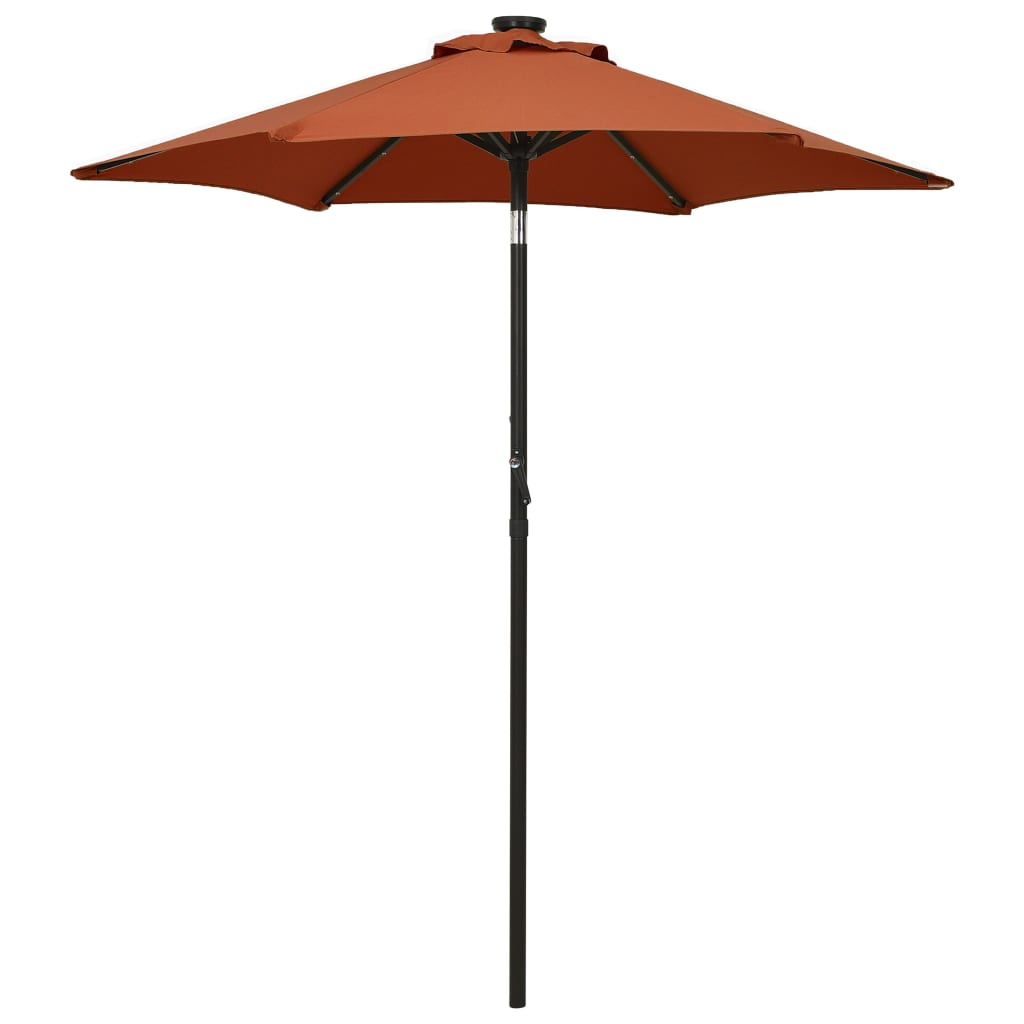 vidaXL Aurinkovarjo LED-valolla terrakotta 200x211 cm alumiini