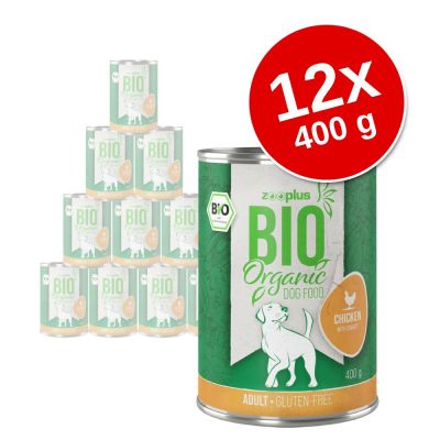 zooplus Bio Adult 12 x 400 g - luomuhanhi & luomukurpitsa