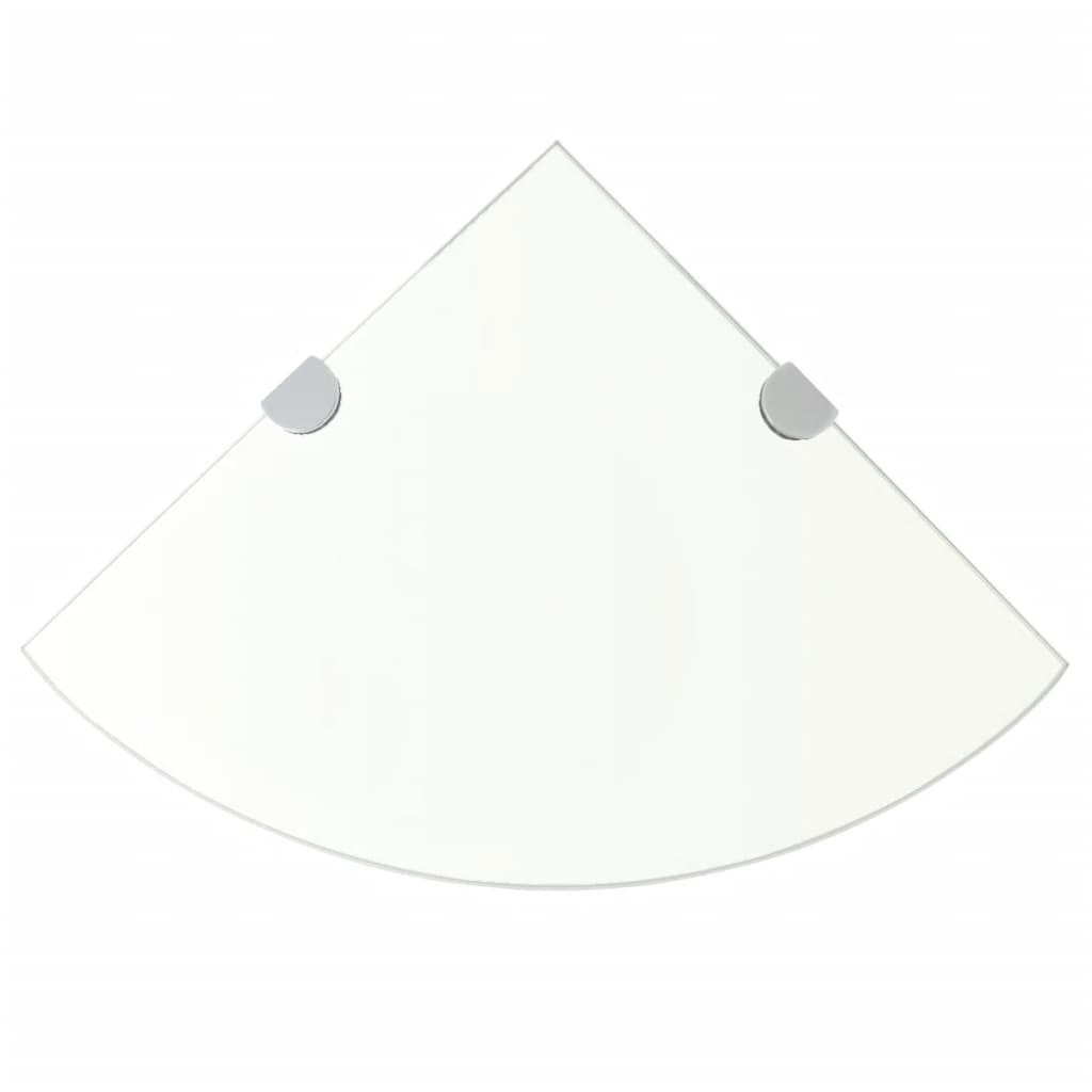 vidaXL Kulmahylly Kromisilla Kiinnikkeillä Kirkas Lasi 25x25 cm