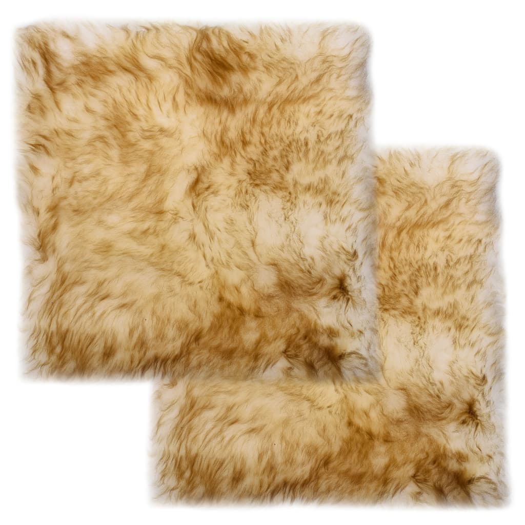 vidaXL Tuolinpehmusteet 2 kpl ruskea melange 40x40cm aito lampaannahka