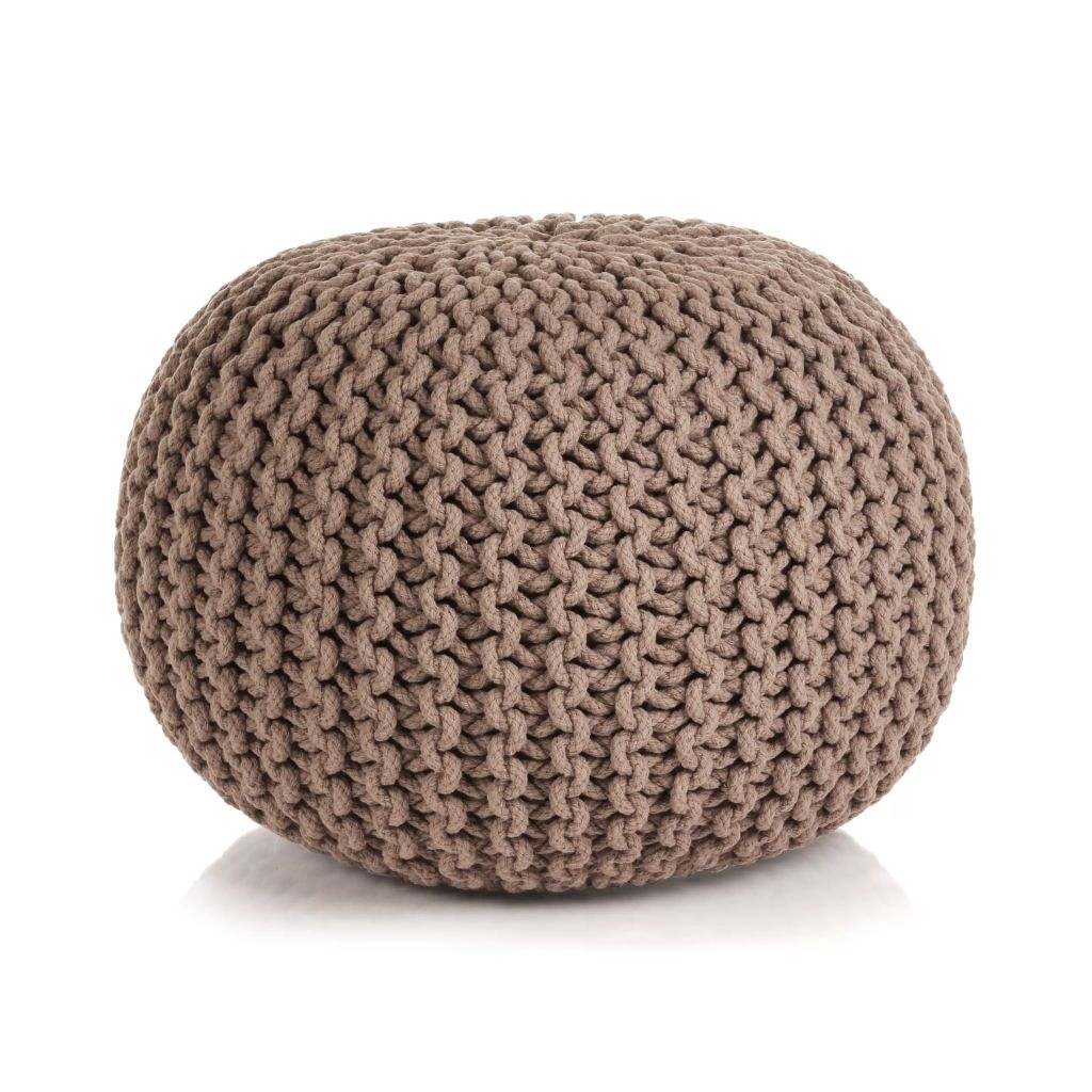 vidaXL Käsinpunottu pallorahi puuvilla 50x35 cm ruskea