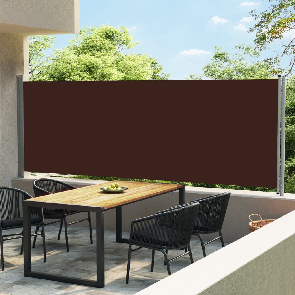 vidaXL Sisäänvedettävä terassin sivumarkiisi 600x160 cm ruskea