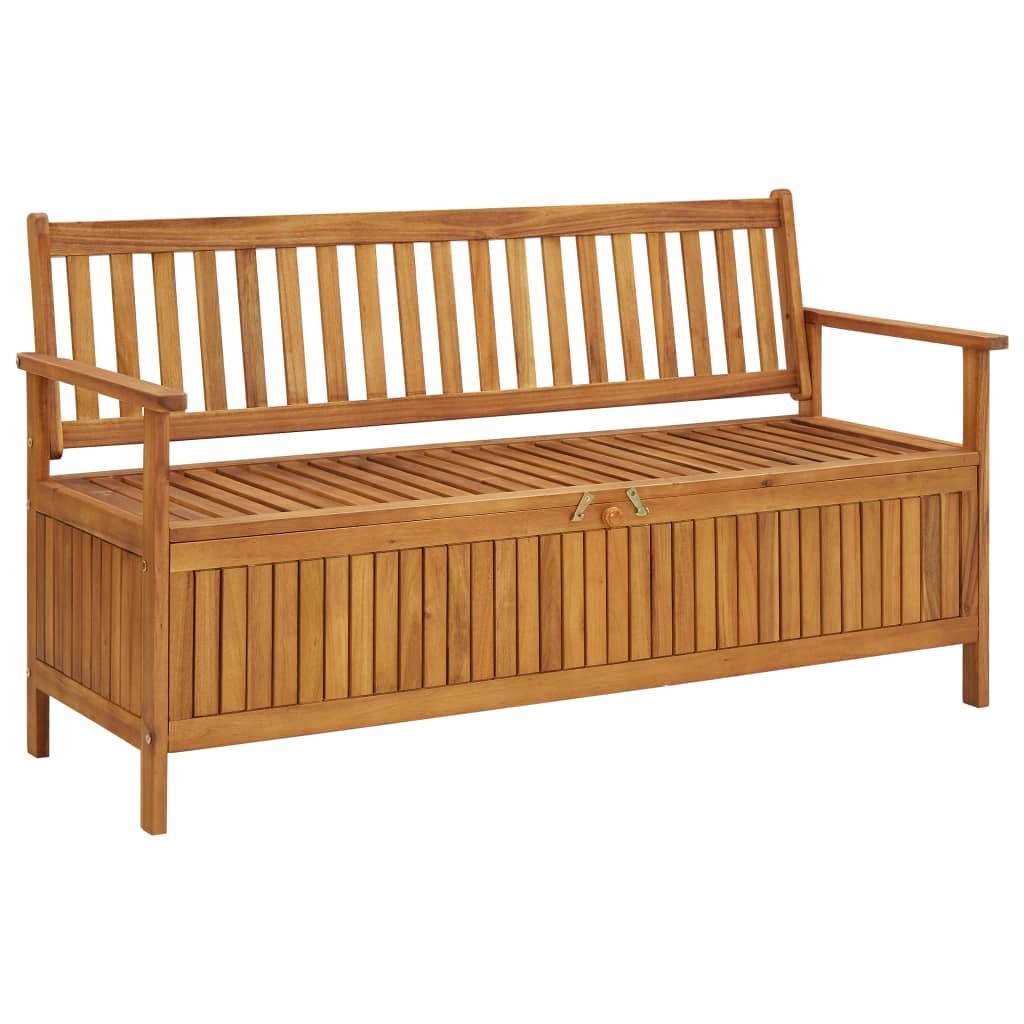 vidaXL Puutarhan säilytyspenkki 148 cm täysi akaasiapuu