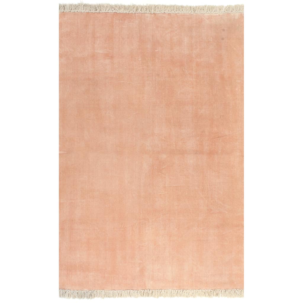 vidaXL Kilim matto puuvilla 120x180 cm vaaleanpunainen