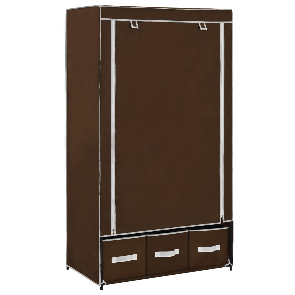 vidaXL Vaatekaappi ruskea 87x49x159 cm kangas