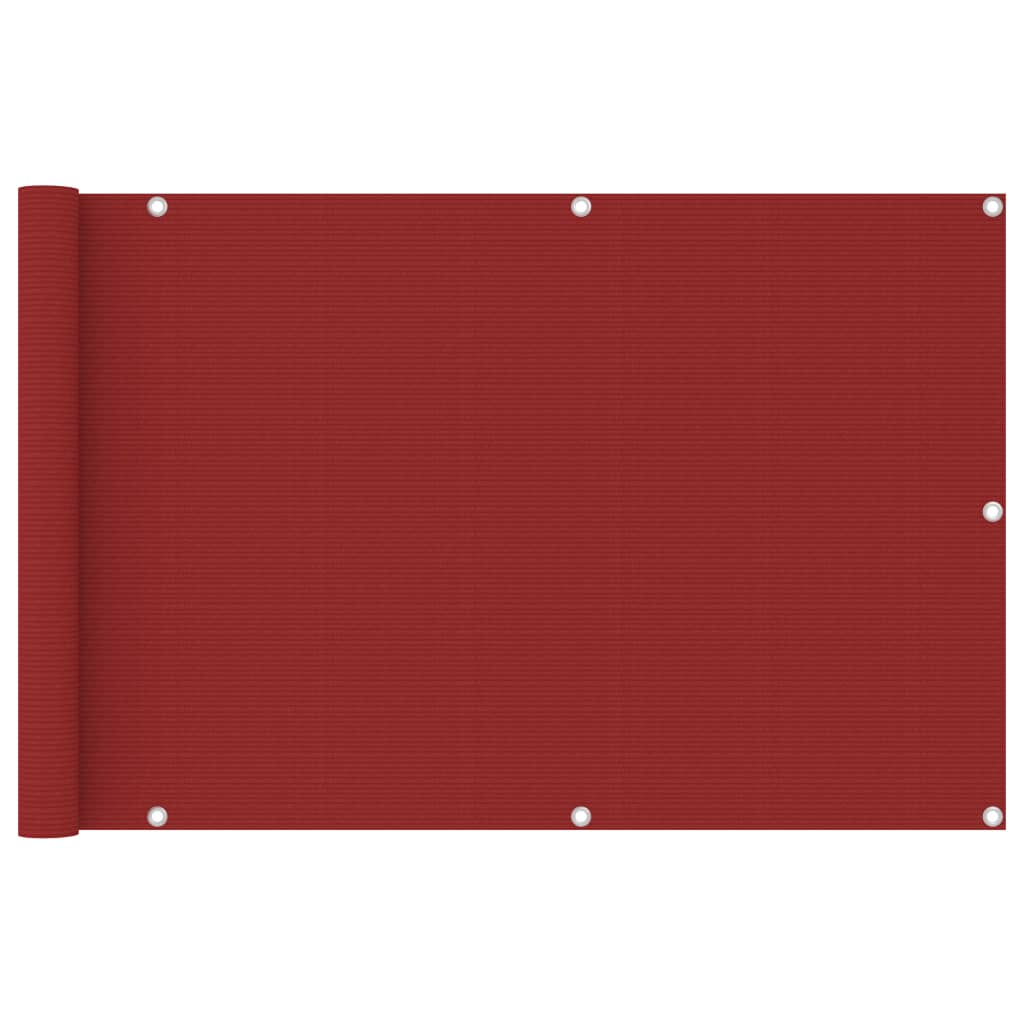 vidaXL Parvekkeen suoja punainen 90x400 cm HDPE
