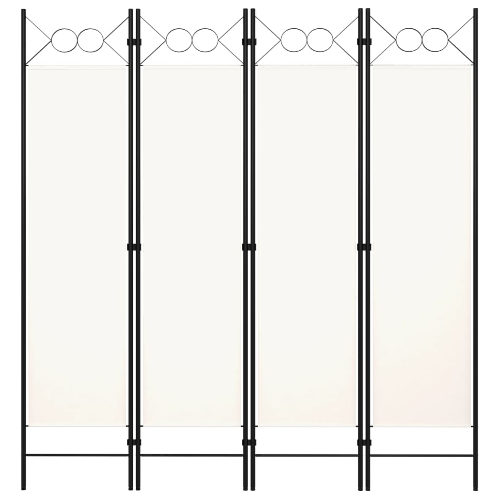 vidaXL 4-paneelinen tilanjakaja kerma 160x180 cm