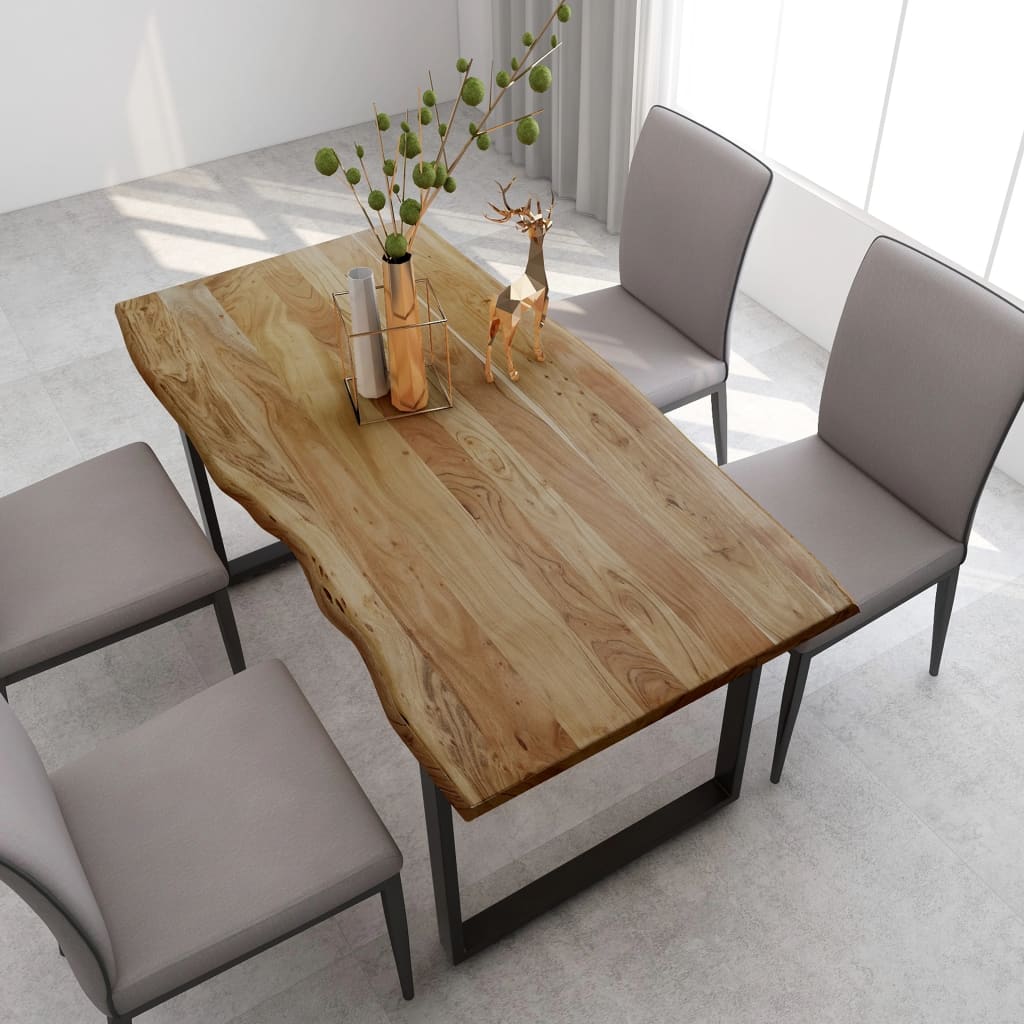 vidaXL Ruokapöytä 160x80x76 cm täysi akaasiapuu