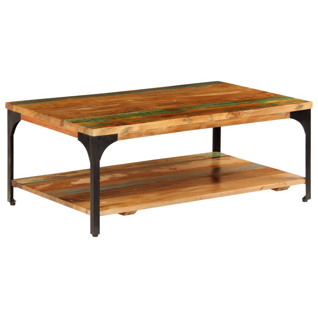 vidaXL Sohvapöytä hyllyllä 100x60x35 cm kierrätetty puu