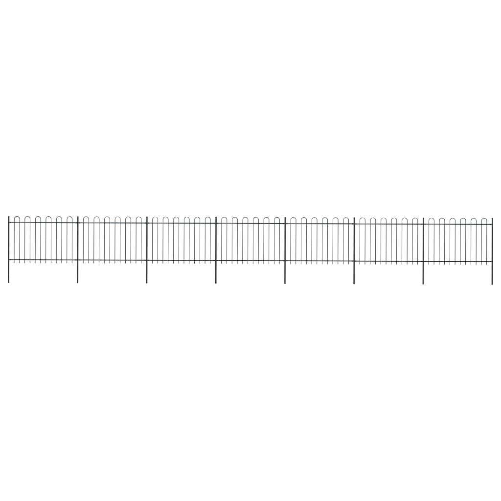 vidaXL Puutarha-aita kaarikärjillä 11,9x1,2 m teräs musta