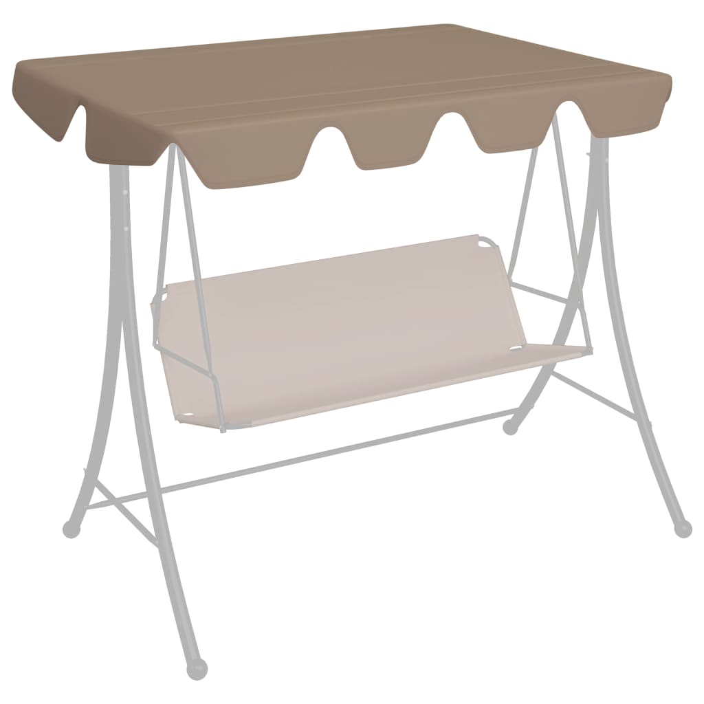 vidaXL Vaihtokatos puutarhakeinuun harmaanruskea 150/130x70/105 cm