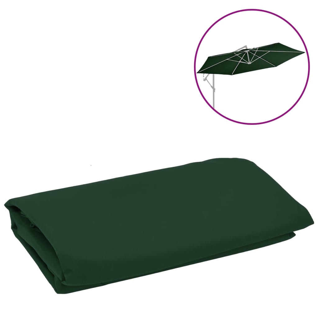 vidaXL Aurinkovarjon vaihtokangas vihreä 350 cm