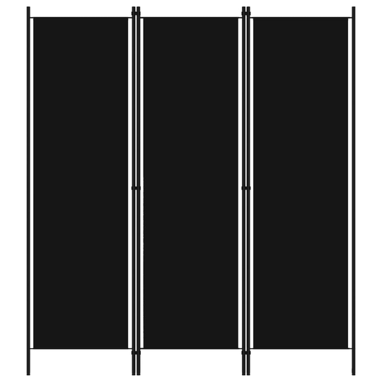 vidaXL 3-paneelinen tilanjakaja musta 150x180 cm