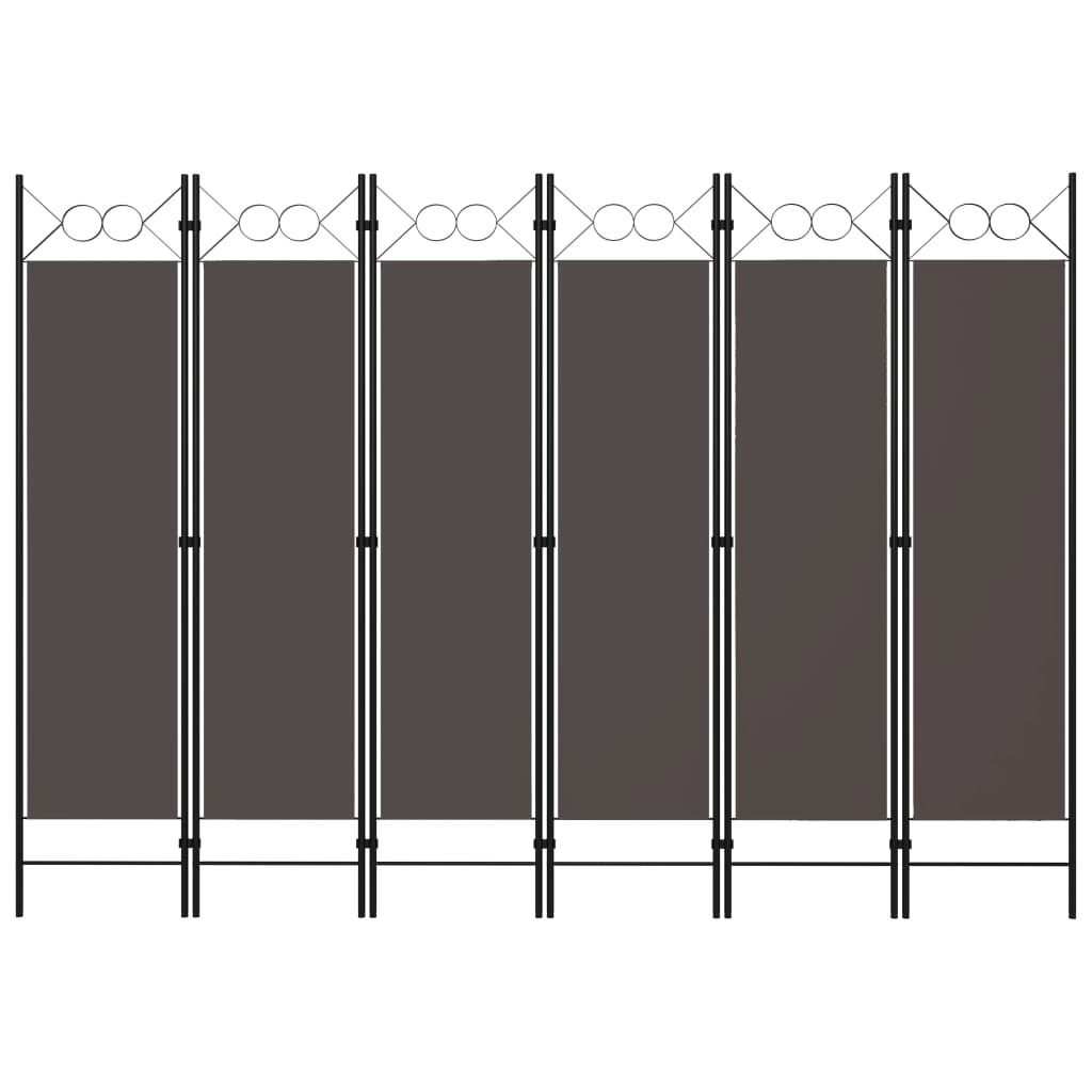 vidaXL 6-Paneelinen tilanjakaja 240x180 cm antrasiitti