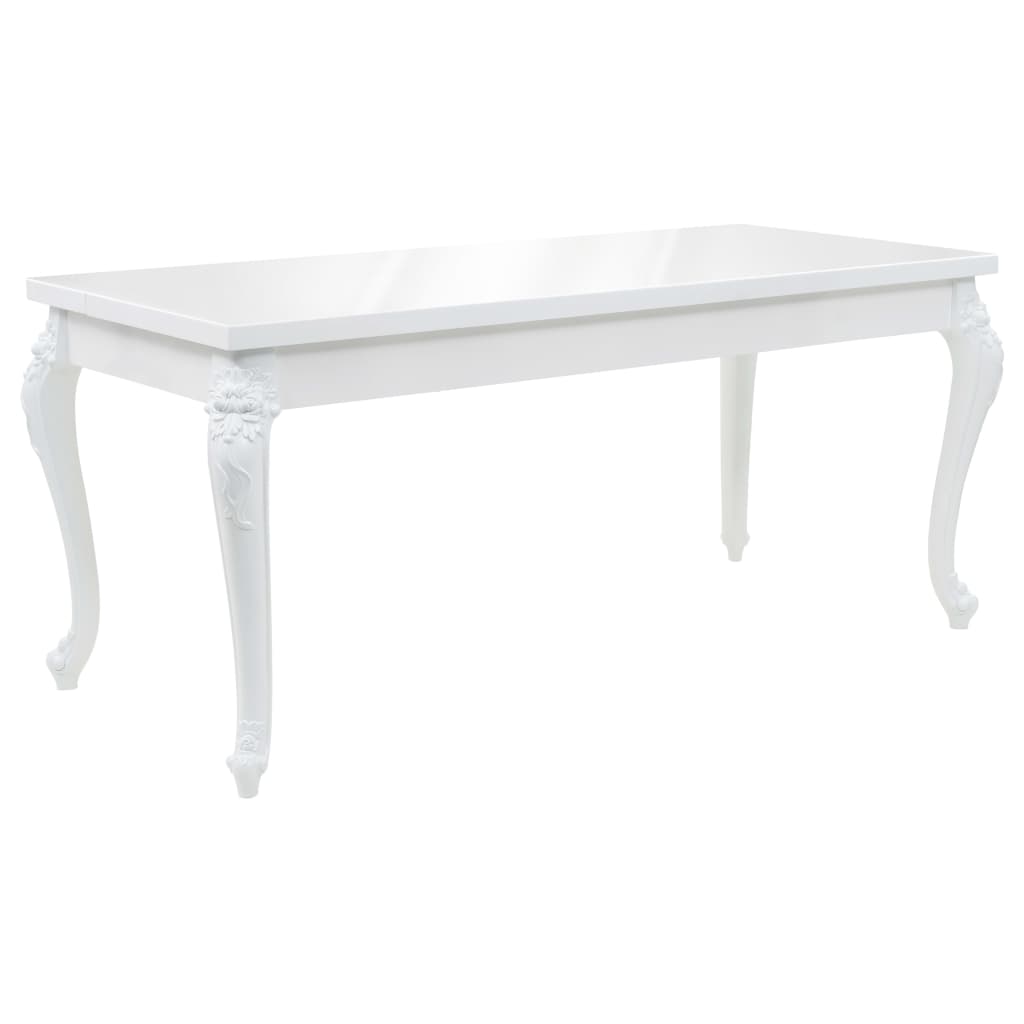 vidaXL Ruokapöytä 179x89x81 cm korkeakiilto valkoinen