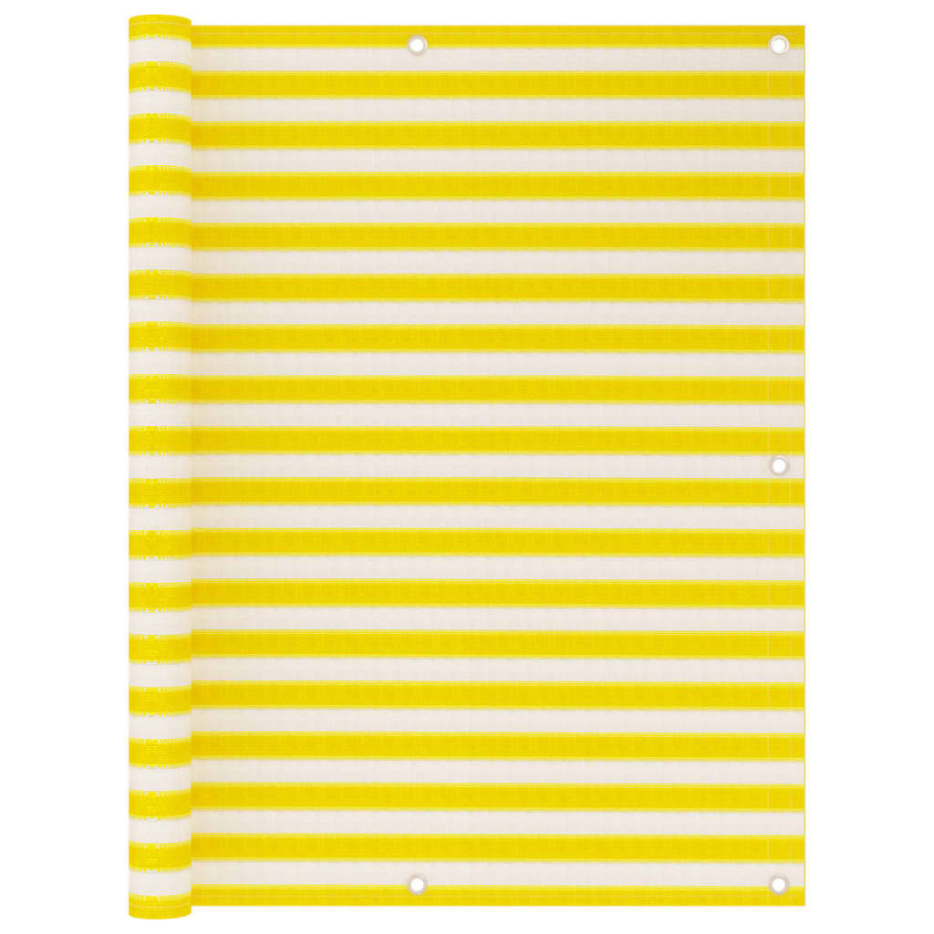 vidaXL Parvekkeen suoja keltainen ja valkoinen 120x600 cm HDPE