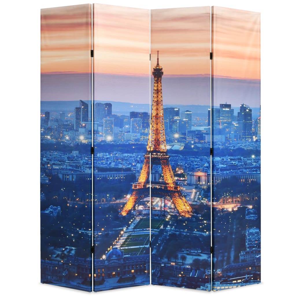 vidaXL Kokoontaitettava tilanjakaja 160x170 cm Pariisin yömaisema