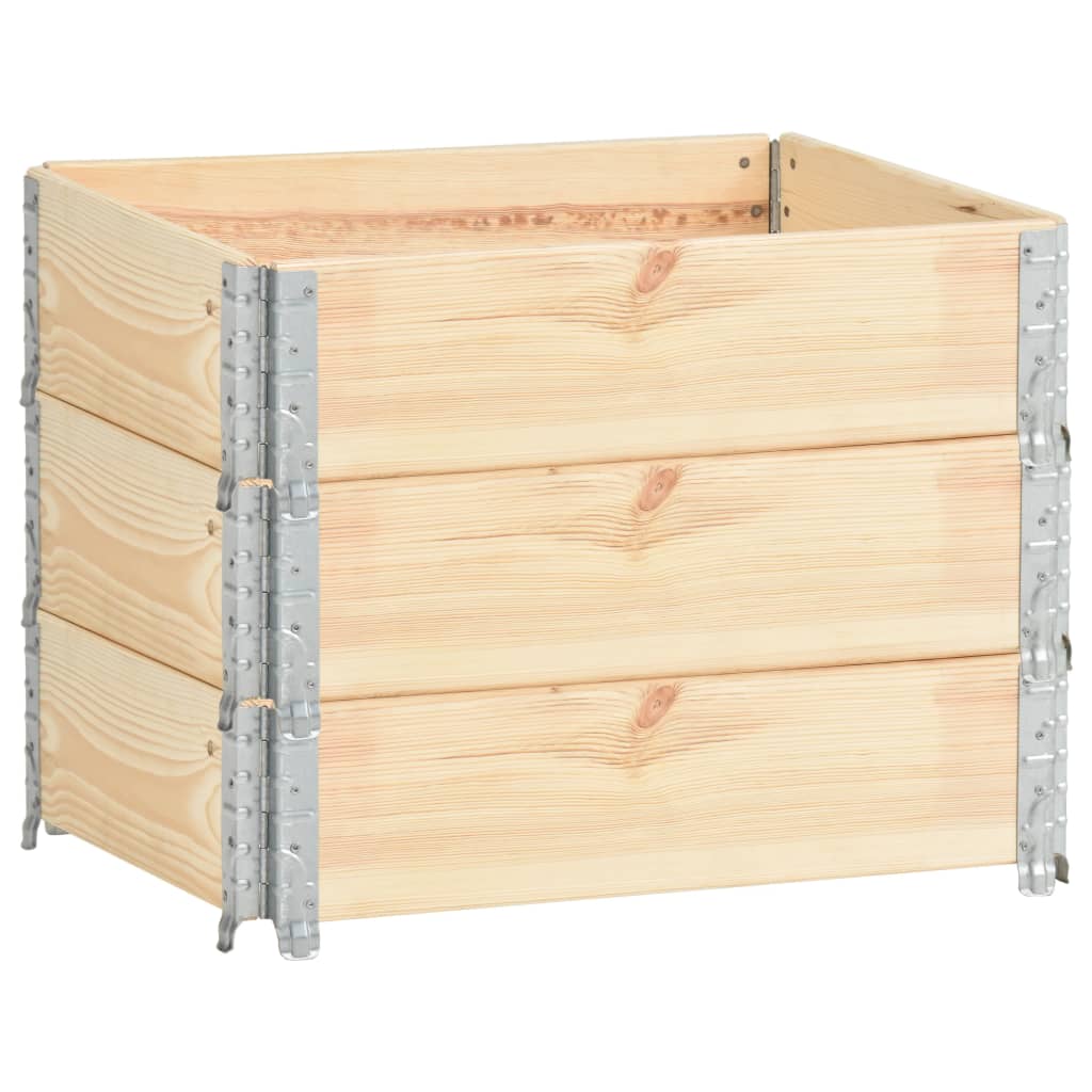 vidaXL Kuormalavan reunukset 3 kpl 60x80 cm täysi mänty