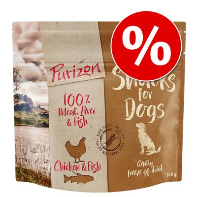 Kokeilutarjous: 100 g Purizon Snack -koiranherkut - nauta & kana