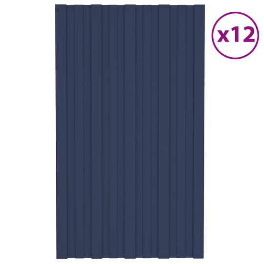 vidaXL Kattopaneeli 12 kpl galvanoitu teräs antrasiitti 80x45 cm